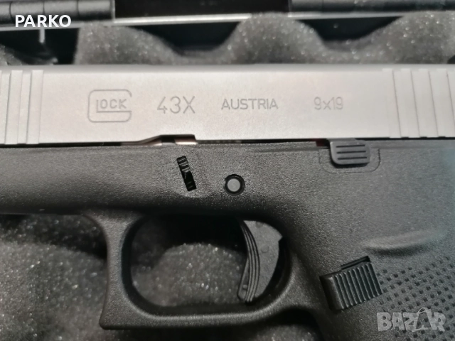 Glock 43 X 9х19 FS Silver slide NS steel , снимка 3 - Бойно оръжие - 54698531