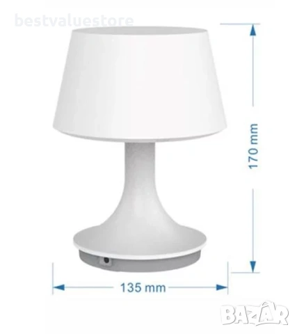 LED Настолна Лампа Бяла 2.5W Lightex, снимка 3 - Настолни лампи - 54305870