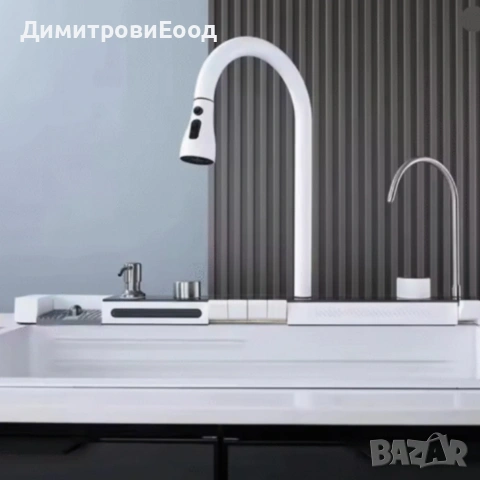 Умна кухненска мивка с изтеглящ се кран – LED дисплей, водопад, филтрирана вода , снимка 3 - Мивки - 55147517