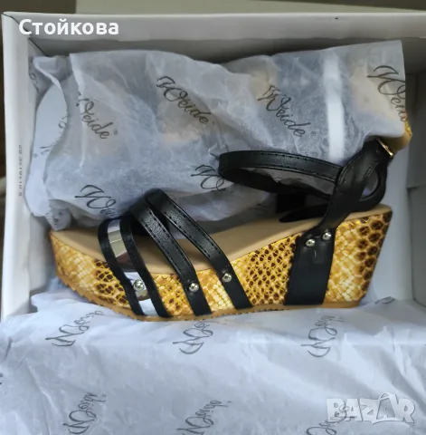 Нови ефектни дамски сандали на платформа №40, снимка 2 - Сандали - 55505172