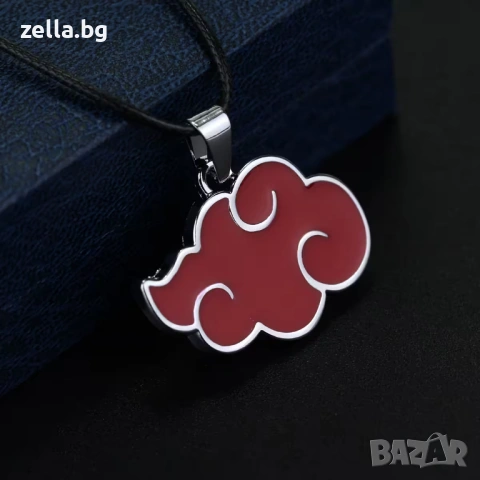 Метално колие Naruto Akatsuki Red Cloud 3.5 см – Аниме аксесоар, косплей, подарък за фенове 10154, снимка 9 - Колиета, медальони, синджири - 54659207