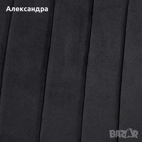 Кадифен трапезен стол с метални крака, до 120 кг, Черен, снимка 4 - Столове - 54693842
