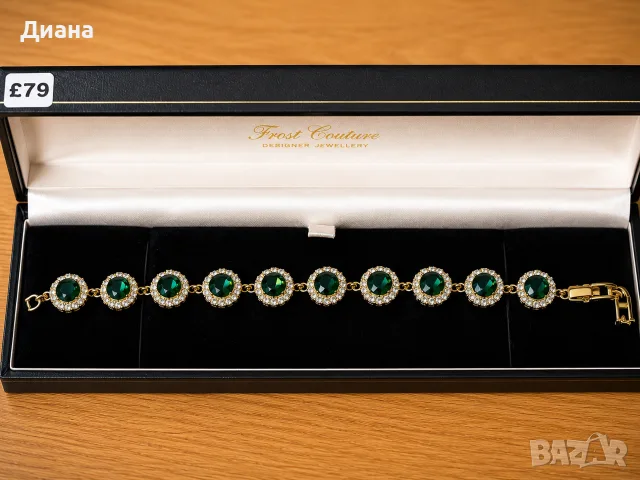 Елегантна гривна Swarovski Crystal Frost Couture Lady Kate, 925 Silver, нова, изумруденозелен цвят
, снимка 7 - Гривни - 55324260