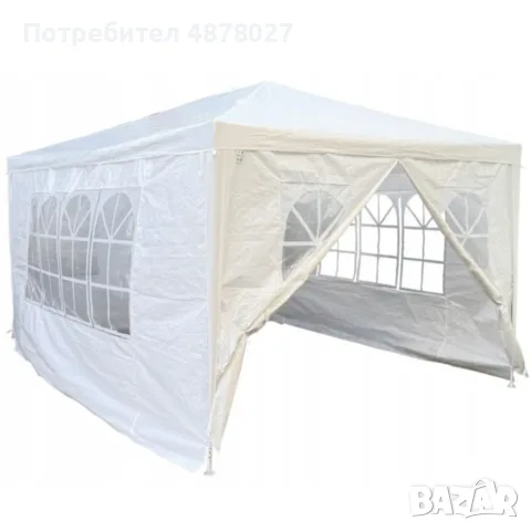 Градинска шатра 3x6 м водоустойчива - Парти палатка с 6 странични панела, прозорци и UV защита - тъм, снимка 3 - Градински мебели, декорация  - 55613661