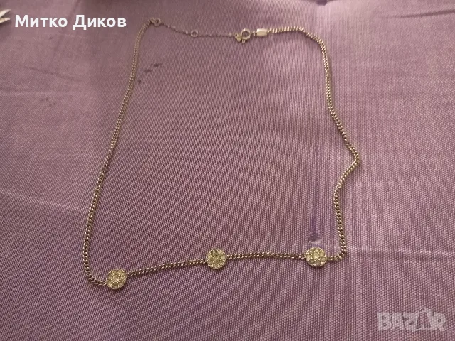 Fossil ново марково колие стомана Станлес  Стийл с камъни 