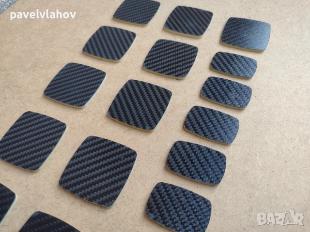 Пластмасови плочки с карбоново покритие - въглеродни влакна, 18 броя, снимка 3 - Други - 53983764
