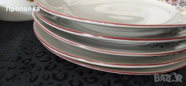 Комплект Пъстроцветни чинии със супник, снимка 6 - Чинии - 54101152