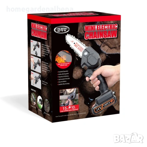 Ръчен електрически верижен трион 15 см с две батерии – Компактна мощност за лесно рязане, снимка 3 - Градинска техника - 54108353