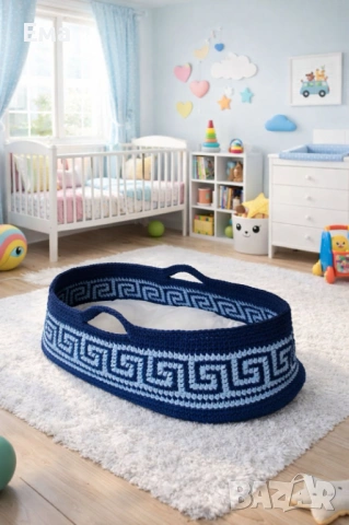 Порт бебе / Ръчно изплетена кошница за бебе