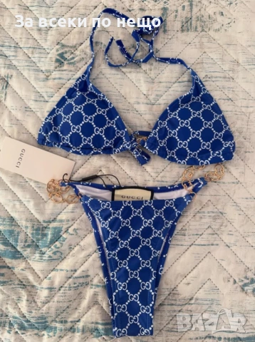 Gucci Дамски Тъмно Син Бански С 2 Части👙Дамски Бански С Две Части В Тъмно Син Цвят Гучи Код DST42