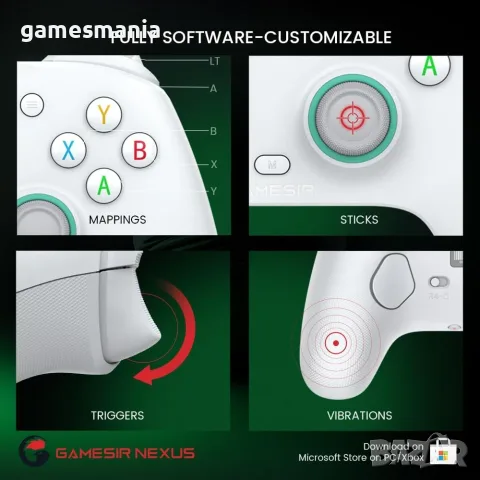 Контролери GameSir G7 SE White/ НОВИ/24 месеца гаранция, снимка 4 - Аксесоари - 55655003
