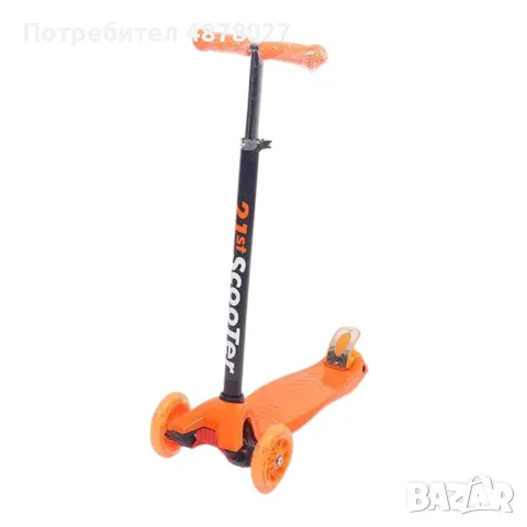 Детска сгъваема тротинетка 21st Scooter със светещи силиконови колела – Оранжева