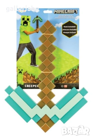 Minecraft Creeper маска и кирка комплект – Pickaxe & Mask Set