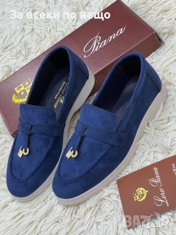 Loro Piana Дамски Велурени Сини Ежедневни Обувки Лоро Пиана Код E1294, снимка 6 - Дамски ежедневни обувки - 54130183