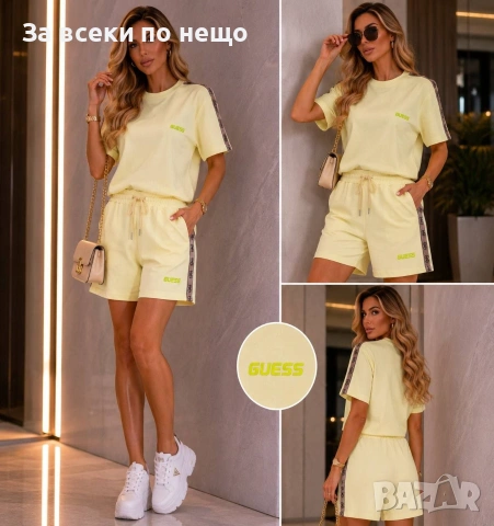 Guess Дамски Летен Комплект👚🩳Дамски Къс Екип Гес - Различни Цветове Код A1472, снимка 2 - Спортни екипи - 55150858