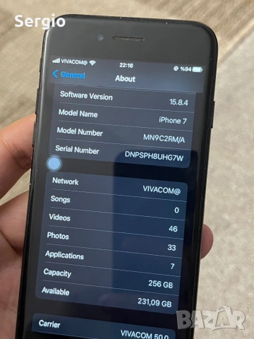 iPhone 7 – 256GB Black | Отлично визуално състояние, снимка 9 - Apple iPhone - 54416618