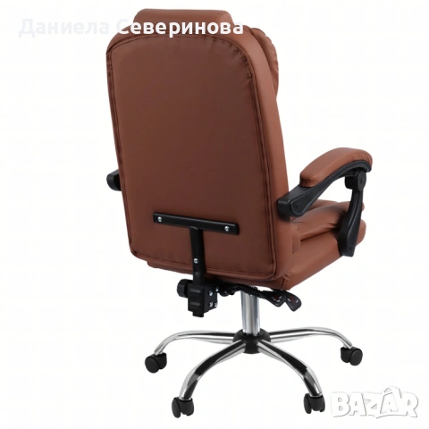 Ергономичен офис стол с лумбална опора от еко кожа – комфорт за дълги часове без болки, снимка 6 - Столове за офис - 53975707