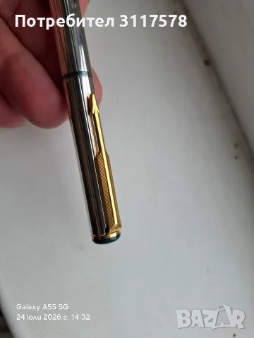 Parker UK.Писалка Посребрена с Позлата, снимка 3 - Колекции - 55405099