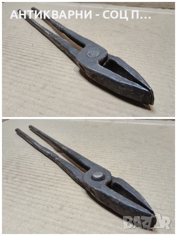 Стари Ковани Ковашки Клещи / ИМАТ ПУКНАТИНА! / НОМЕР 1765., снимка 4 - Антикварни и старинни предмети - 53991431