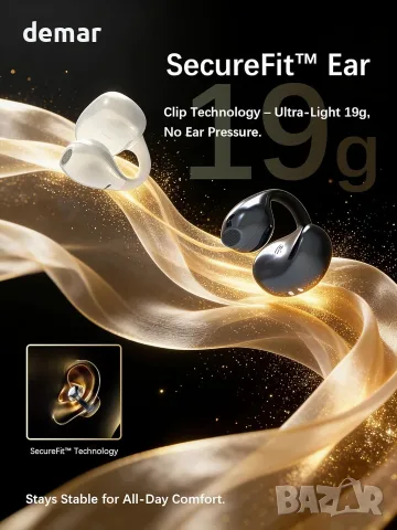 ESSONIO Open Ear (отворено ухо) Bluetooth безжични италиански слушалки Clip-On с Bluetooth 6.0 и AI , снимка 2 - Безжични слушалки - 55509653