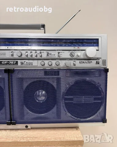 🔈Колекционерски ретро радиокасетофон SHARP GF-767 Z Boombox - профилактиран🔉, снимка 3 - Радиокасетофони, транзистори - 55485810