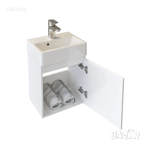 Долен шкаф за баня+смесител+сифон, снимка 2 - Шкафове - 54267501