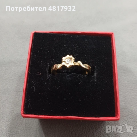 Златен пръстен, диамант., снимка 5 - Пръстени - 54615622