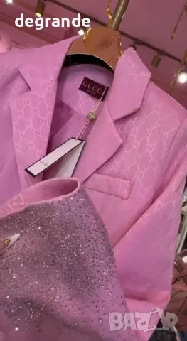 🎀 Gucci 🎀 Сако с Блестящи Камъчета, снимка 3 - Сака - 55330551
