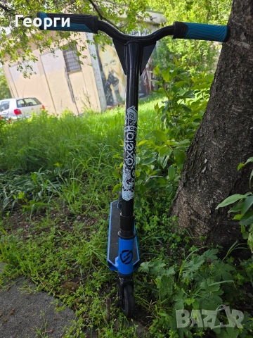 Тротинетката Oxelo MF One Blue freestyle за трикове за ръст 110 - 140 до 100 кг., снимка 4 - Детски велосипеди, триколки и коли - 54492868