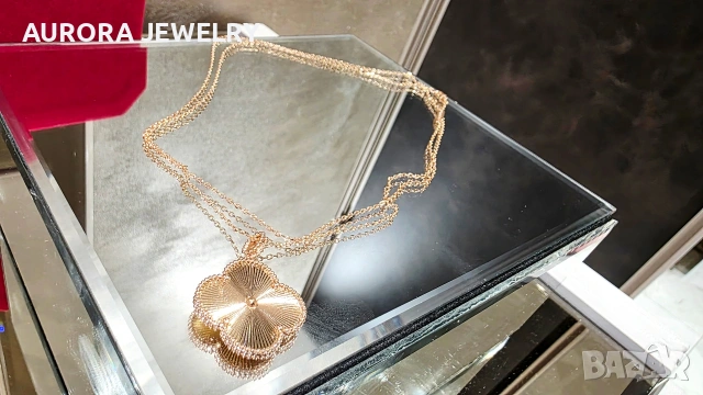 Van Cleef & Arpels VCA Rose Gold Magic Clear Long Vintage Alhambra Clover Дамско Колие, снимка 4 - Колиета, медальони, синджири - 54200232