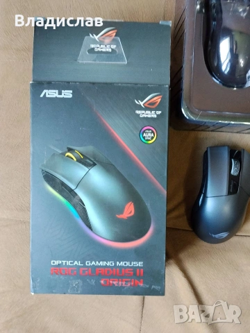 Геймърска мишка ASUS ROG Gladius II Origin12000 DPI, снимка 2 - Клавиатури и мишки - 55232320