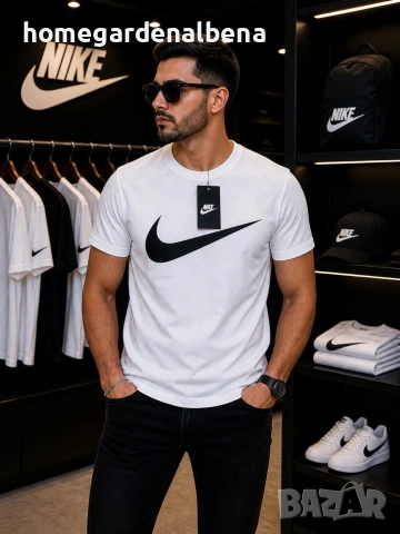 Nike мъжка тениска бяла голям Swoosh размер XXL premium качество оригинална