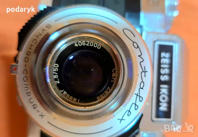 Zeiss Ikon Contaflex Super + Carl Zeiss Tessar 50mm f/2.8 | Винтидж немски фотоапарат, снимка 2 - Фотоапарати - 55511783