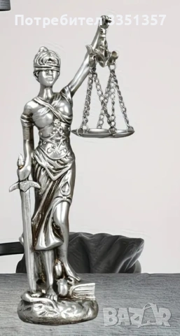 Стилна Сребърна Декорация „Темида“ за Адвокатски Офис или Бюро | Високо Качество, снимка 2 - Статуетки - 54170133