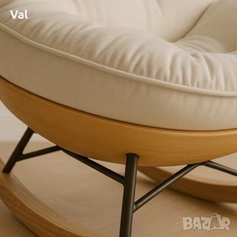 Елегантен люлеещ се стол с удобна възглавница за максимален комфорт, снимка 6 - Столове - 53974107