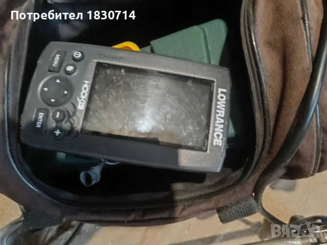 Сонар със сонда и стойка за лодка .подарък батерия и кутия !
