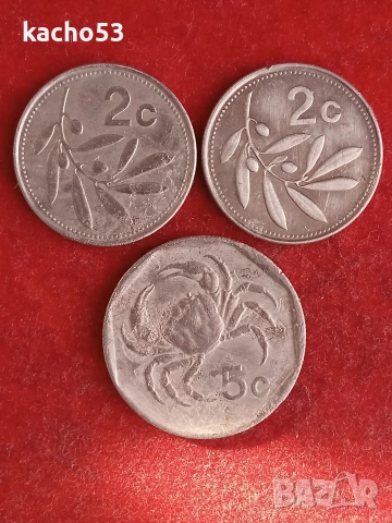 2,2,5 цента 1995-2005 г. Малта