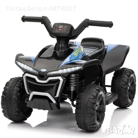 Детско акумулаторно ATV 6V 25W – Електрическо ATV с LED светлини за деца 1.5+ години, черно, снимка 4 - Коли, камиони, мотори, писти - 55585508