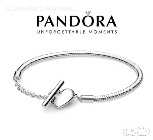 Гривна PANDORA Heart T-bar Snake Chain Charm Bracelet