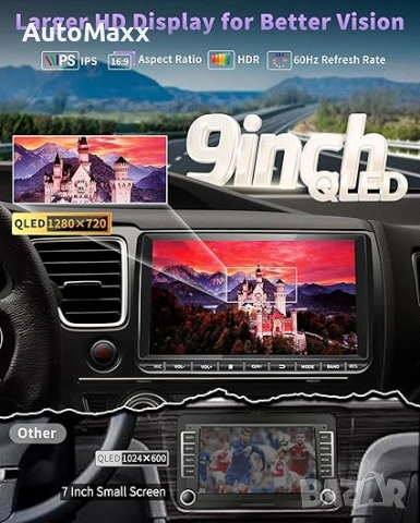 URVOLAX DAB+ автомобилно радио за VW Skoda Seat: 9-инчово двойно DIN радиo Apple CarPlay Android , снимка 2 - Аксесоари и консумативи - 55218137