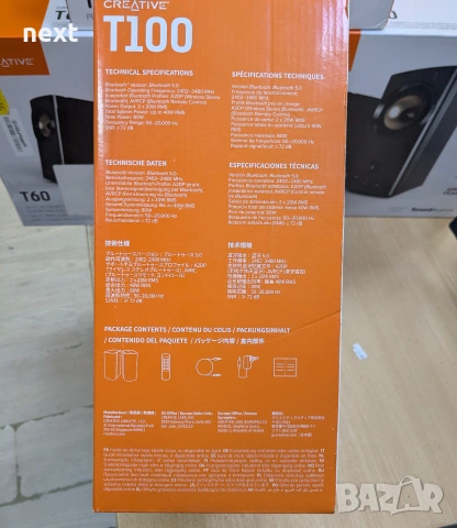 Безжични тонколони Creative T100 T60 T40 Bluetooth Разопаковани Продукти с Гаранция, снимка 6 - Тонколони - 54979835