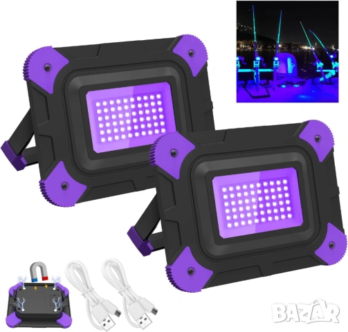 UV LED 20W акумулаторен прожектор, снимка 2 - Лед осветление - 52910711