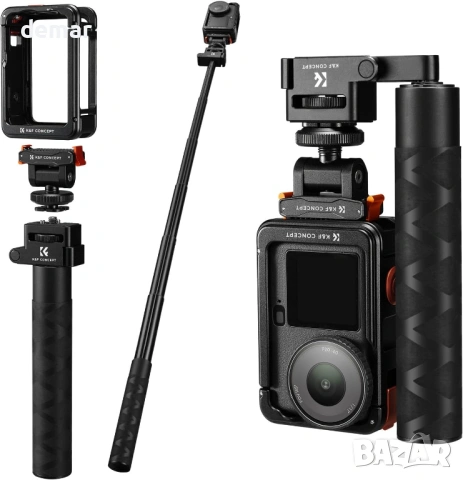 K&F CONCEPT 92,5 см екшън камера селфи стик с DJI Osmo Action 6 клетка