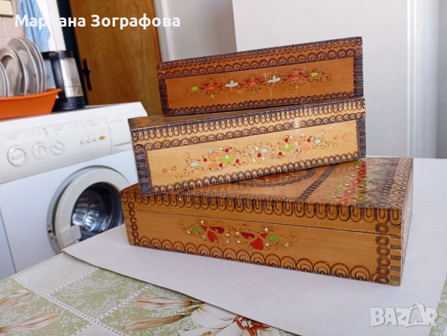 Антики, етно сувенири и ръчна изработка – мрамор, абанос, пирографирани кутии, винтидж бижута, снимка 14 - Антикварни и старинни предмети - 50113470