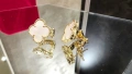 Van Cleef & Arpels VCA Gold Mother of Pearl Vintage Alhambra Clips Дамски Обеци, снимка 1