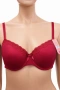 Hunkemöller сутиен 80C в бордо с дантела и мека подплата, снимка 1