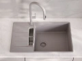 Сив кухненска мивка от гранит Копенхаген 780x500 SmartSpace Top 60, снимка 11