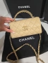 Chanel Mini Kelly 25S Дамска Бежова Чанта От Телешка Cavier Кожа Код Brand Luxury Fashion35, снимка 3
