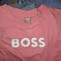 Тениска BOSS пепел от роза с щампа.памук, снимка 1
