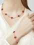 Van Cleef & Arpels VCA 5 Motifs Gold Red Carnelian Vintage Alhambra Дамска Гривна, снимка 9